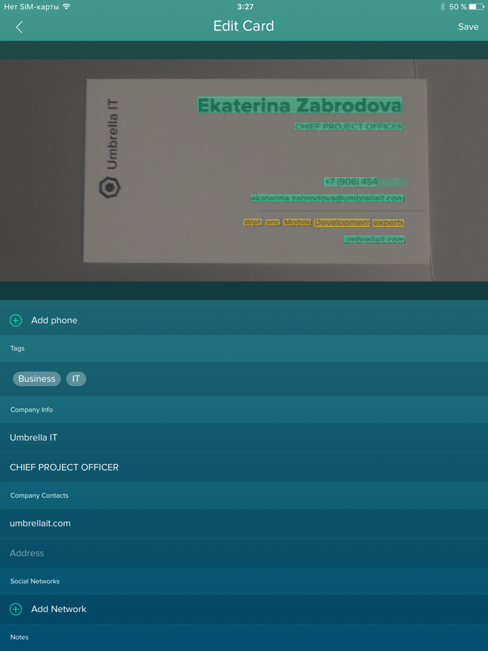 TakeMyCard Scan Business Cards
