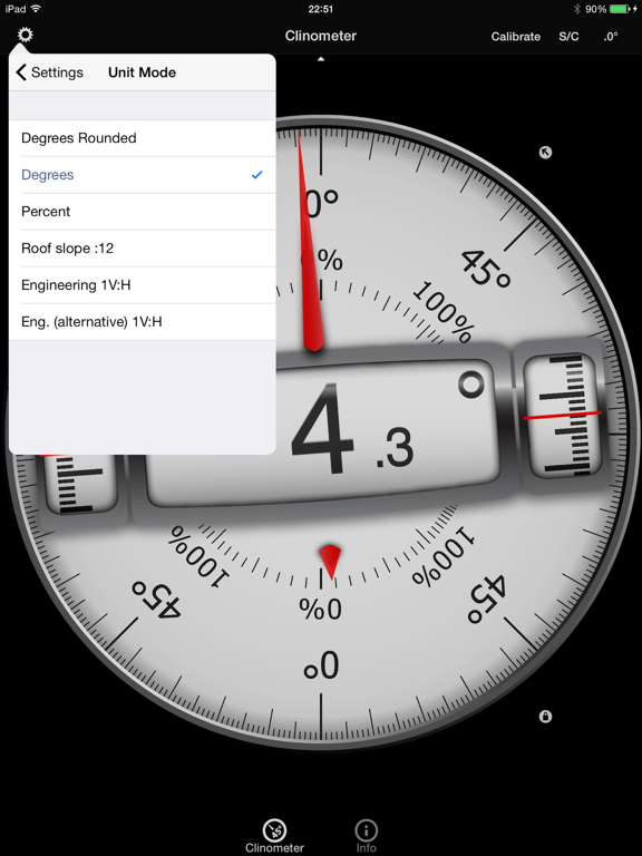 Bubble level and Clinometer iPad screenshot 5 - Utilities app