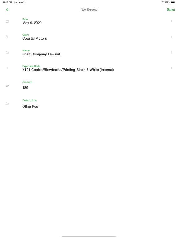 LeanLaw - Legal Billing Tool iPad screenshot 5 - Business app