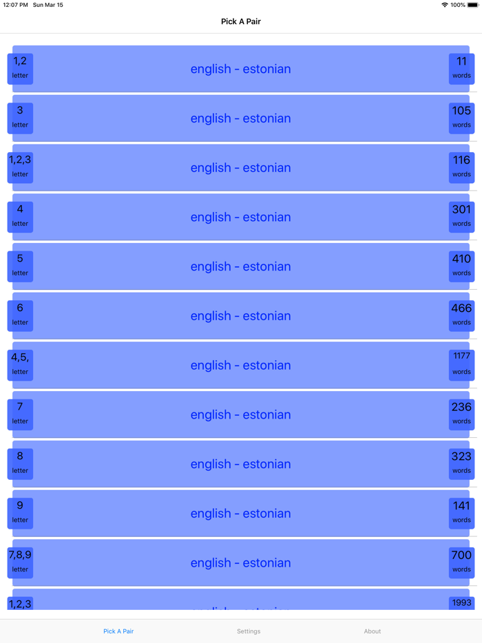 PickAPair Estonian - English