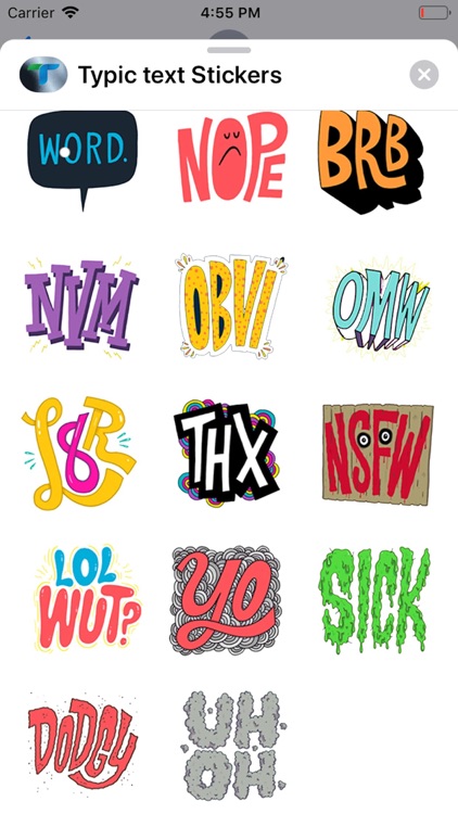 Typic Text Stickers