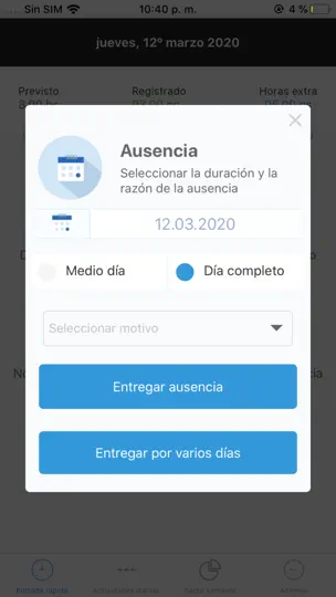 Captura de pantalla de Staff Times - My Time en iPhone 5