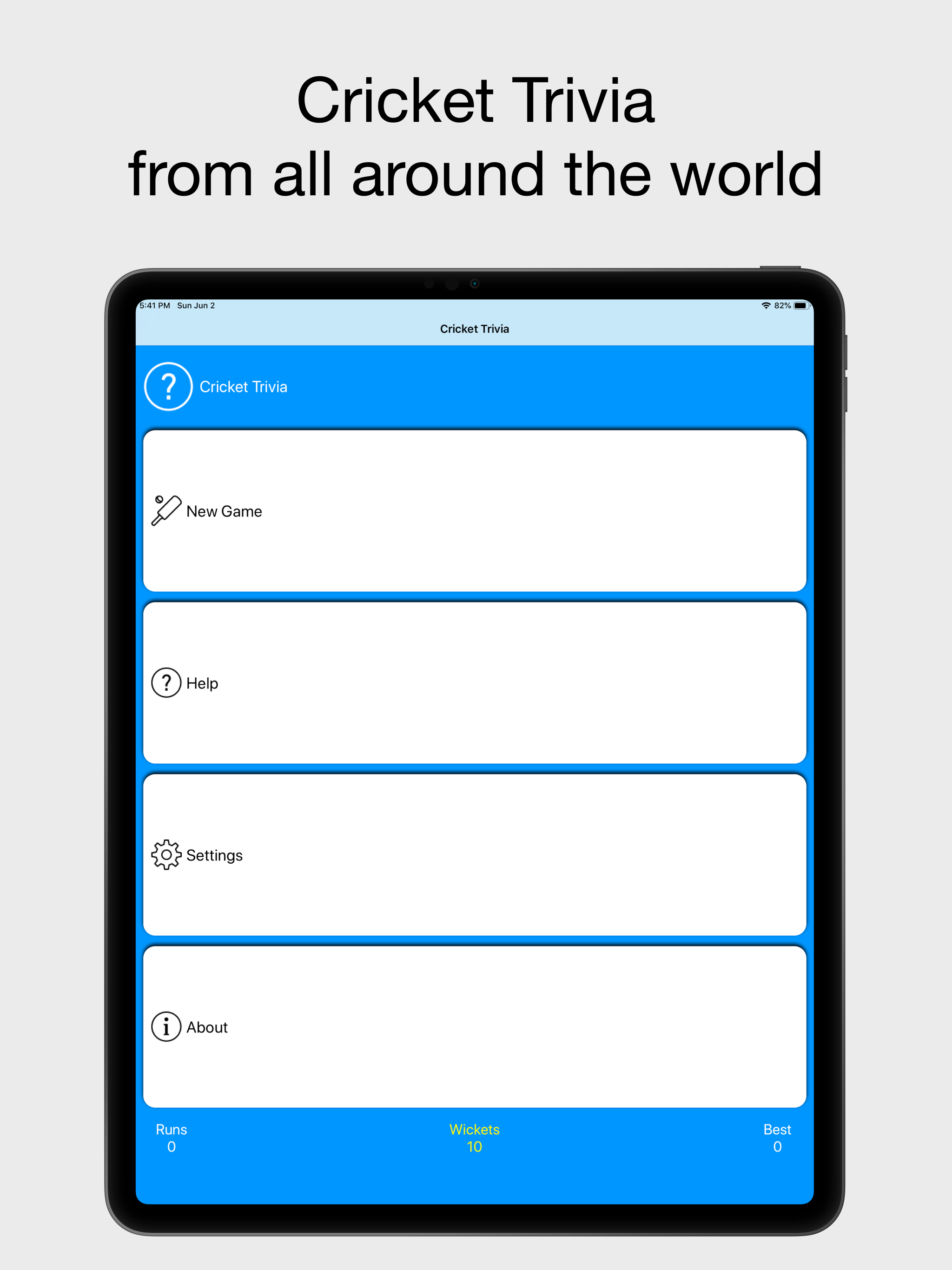Cricket Trivia - Quiz Game