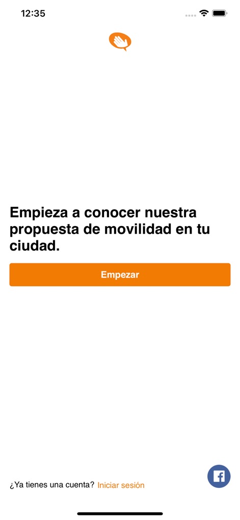 Ktaxi, una app de Clipp - 이 앱은 사용자에게 도시의 새로운 모빌리티 경험을 소개하며, '시작하기' 버튼과 '로그인' 옵션을 명확하게 제시합니다.