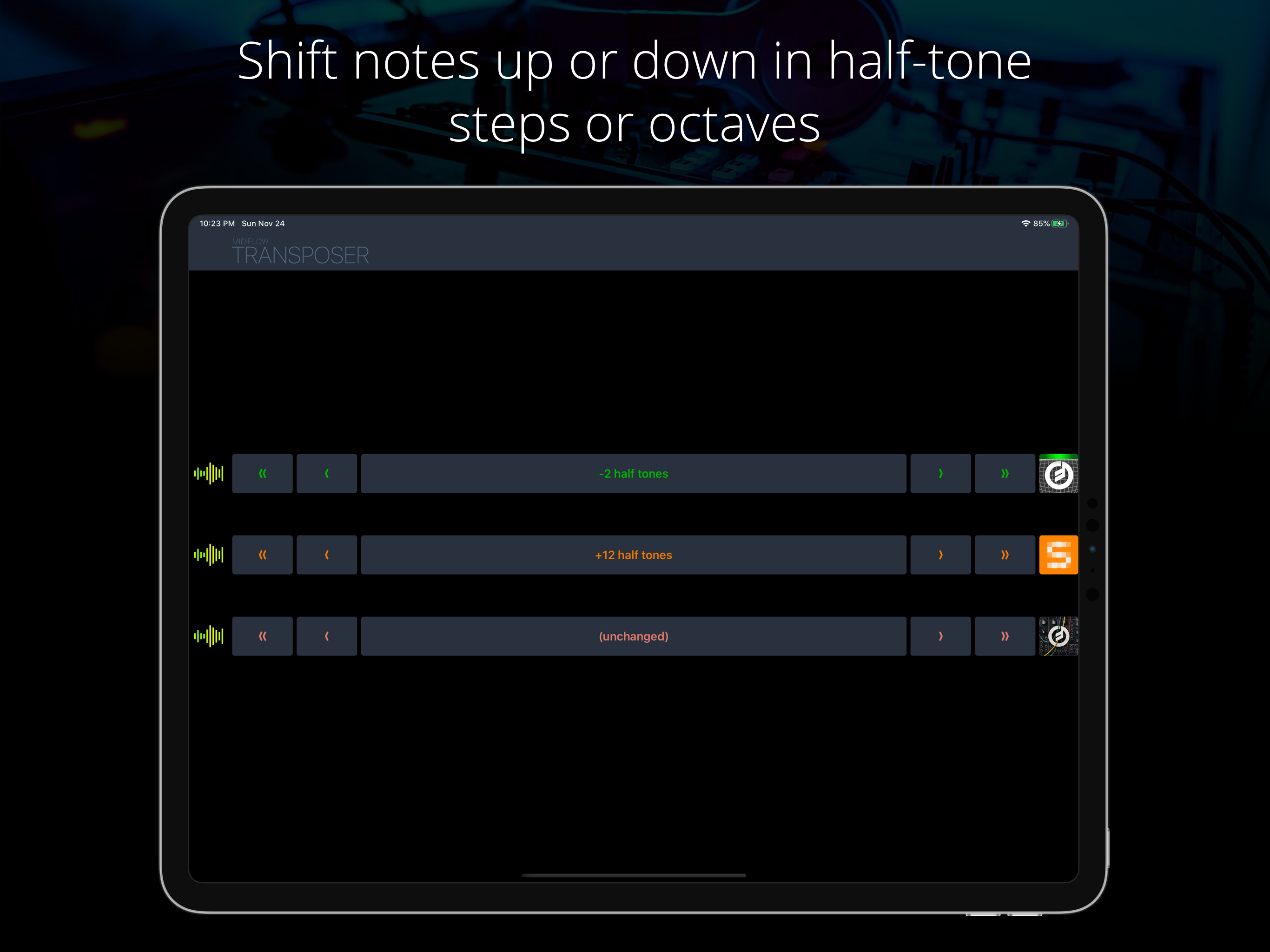 Midiflow Transposer (Audiobus)