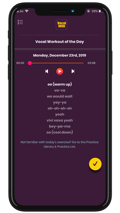 Vocal Workout of The Day Screenshot