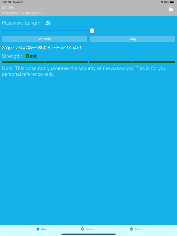 #1 Password Generator iPad screenshot 2 - Productivity app