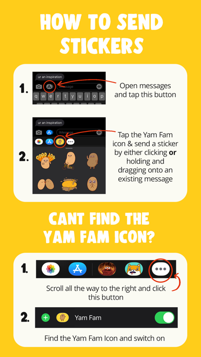 Yam Fam iPhone screenshot 5 - Stickers app