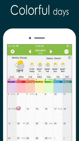 Captura de pantalla de Calendario Awesome(Lite) en iPhone 9