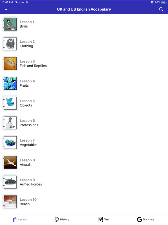 Screenshot #4 pour UK and US English Vocabulary
