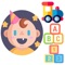 The app allows the child to learn to correlate images and sounds / words