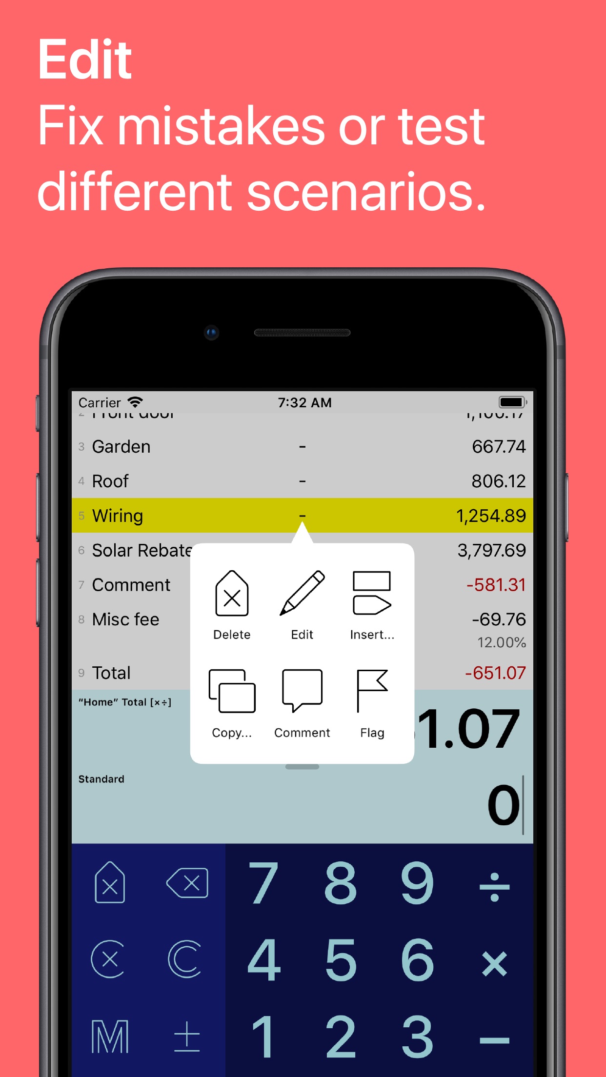 Screenshot do app Digits Tape Calculator