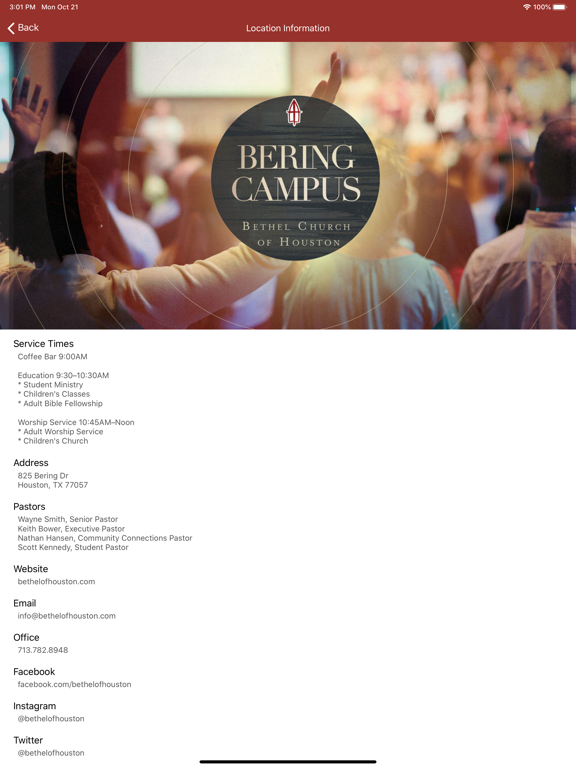 Bethel Church of Houston iPad screenshot 4 - Lifestyle app