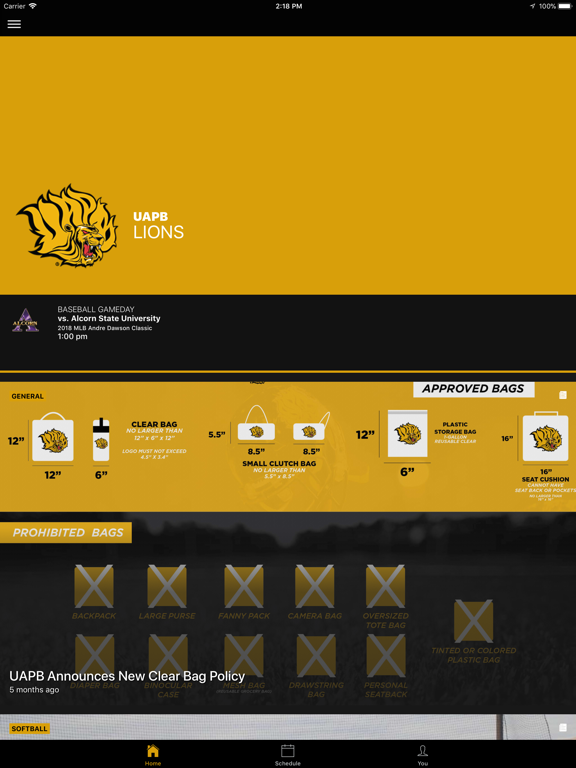 UAPB Golden Lions iPad screenshot 1 - Sports app