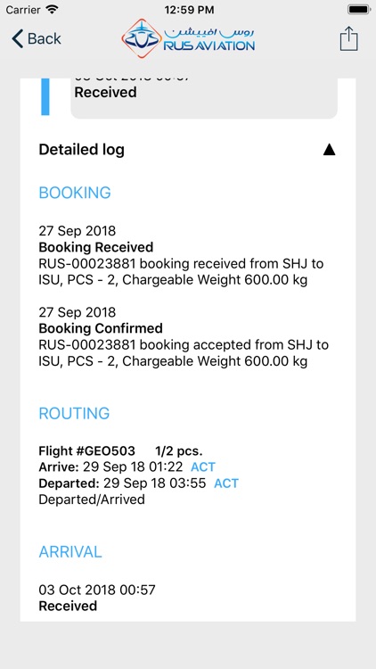RUS Aviation Track & Trace