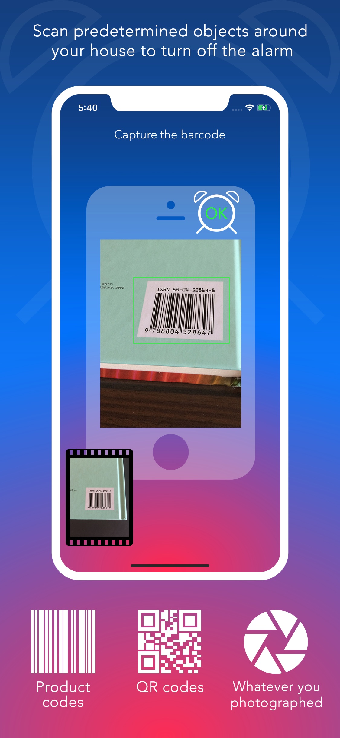 Screenshot do app FreakyAlarm — Games & Barcodes