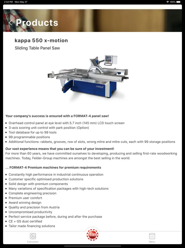 Captura 4 FELDER GROUP Woodworking iphone