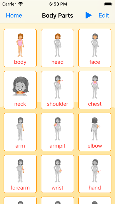 The Human Body. Learning Cards Screenshot