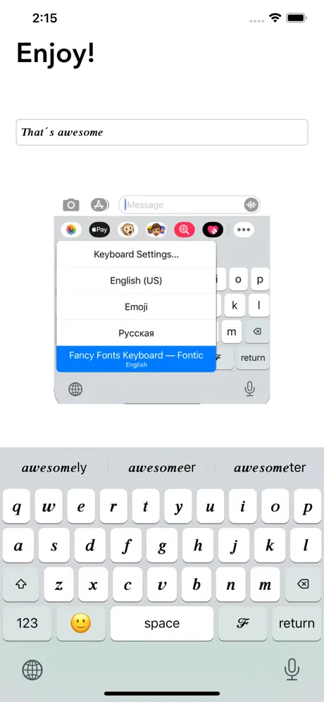 Fonts + Emoji Fancy Keyboard