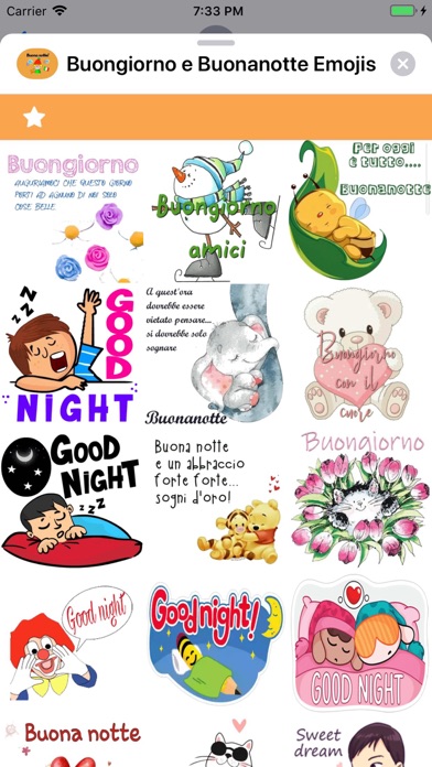 Screenshot #1 pour Buongiorno e Buonanotte Emojis