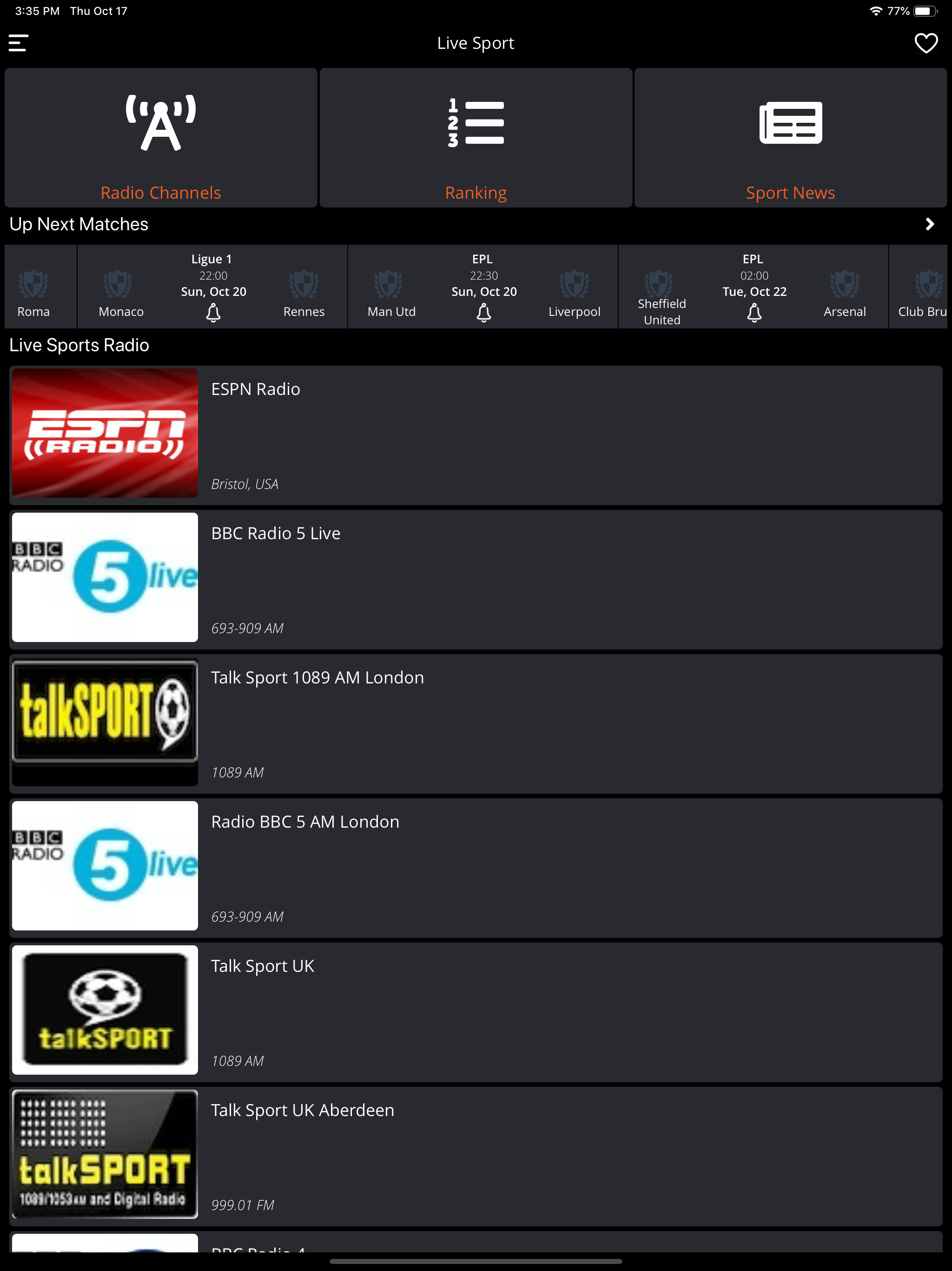 Live Sport Channels