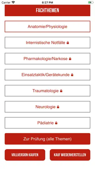 Screenshot von Fachwissen Rettungsdienst auf dem iPhone 2