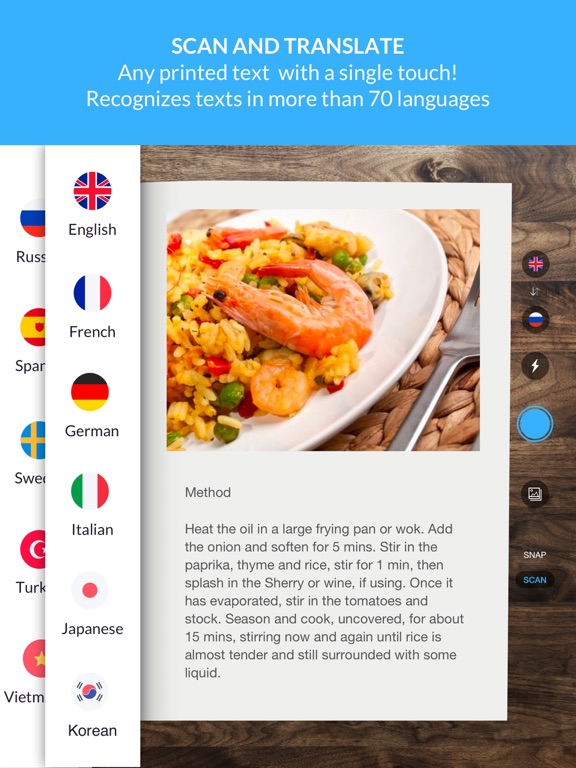 Scanner&Translator Free - convert photo to text and make translations to more than 90 languages screenshot