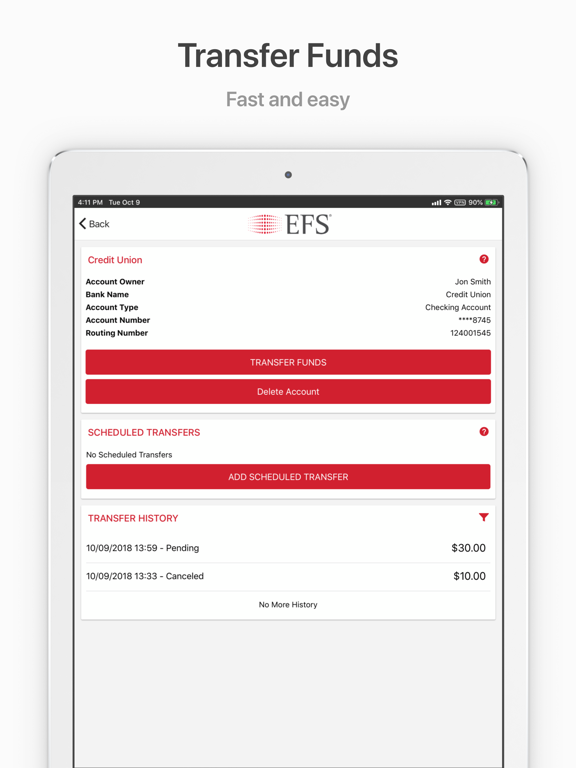 EFS PayControl iPad screenshot