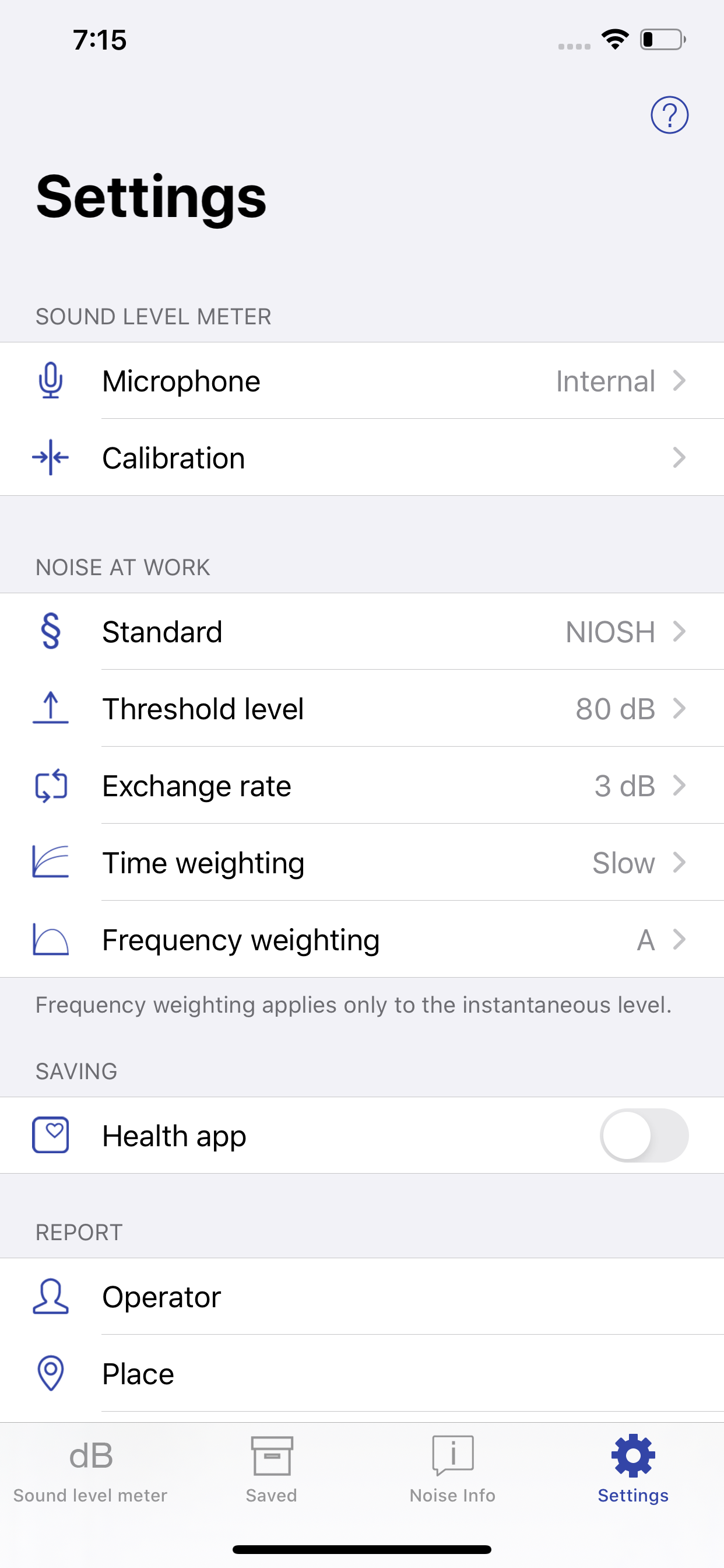 NIOSH Sound Level Meter screenshot 3