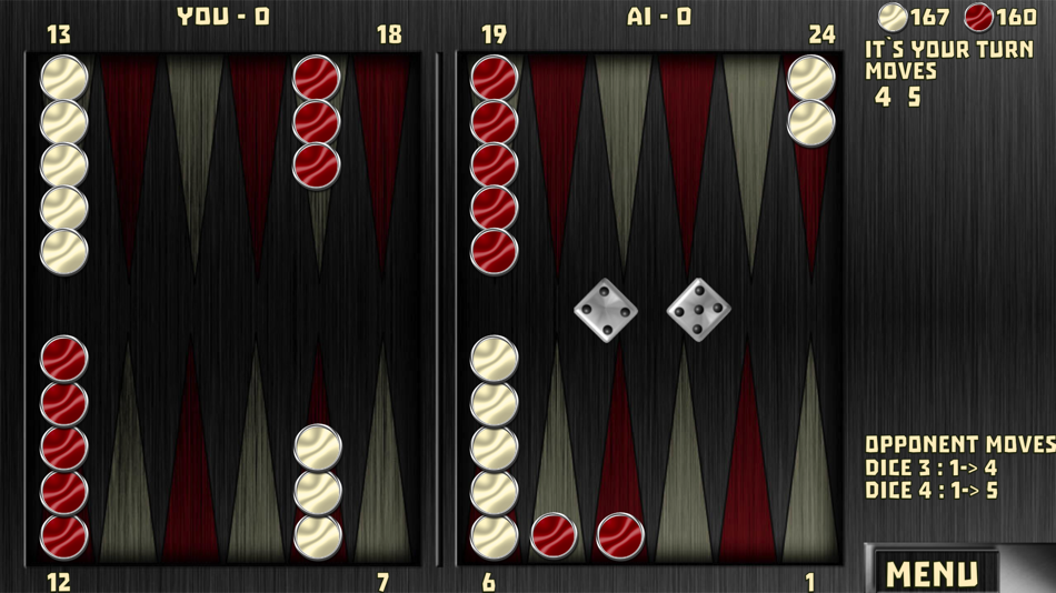 #5. Backgammon 16 Games (iOS) Podle: Boyan Paskalev