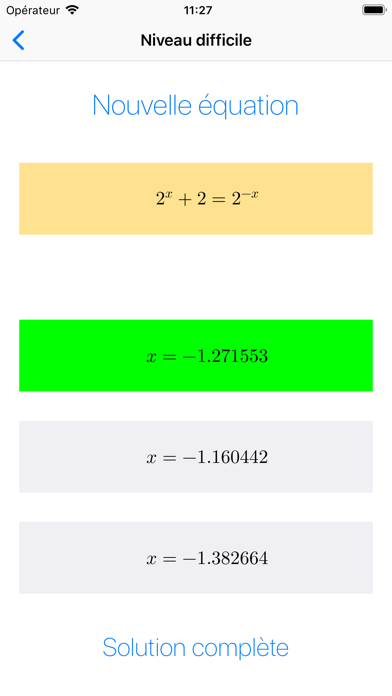 Screenshot #1 pour Equations exponentielles