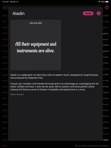 Install Fonts iPad screenshot