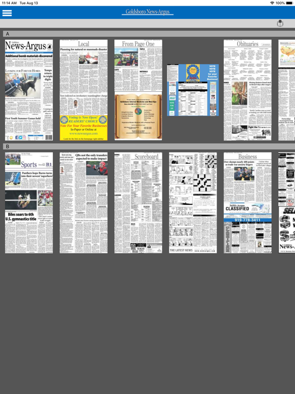 Goldsboro Argus iPad screenshot 5 - News app