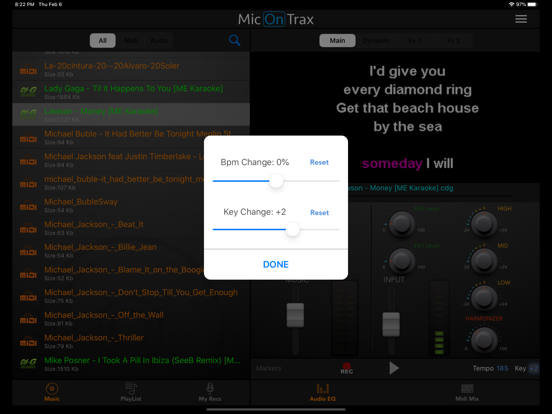 micOnTrax: Midi Audio Player iPad app afbeelding 2