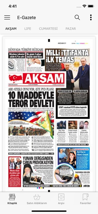 Screenshot of Akşam e-Gazete