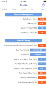PV Calculator - off grid screenshot