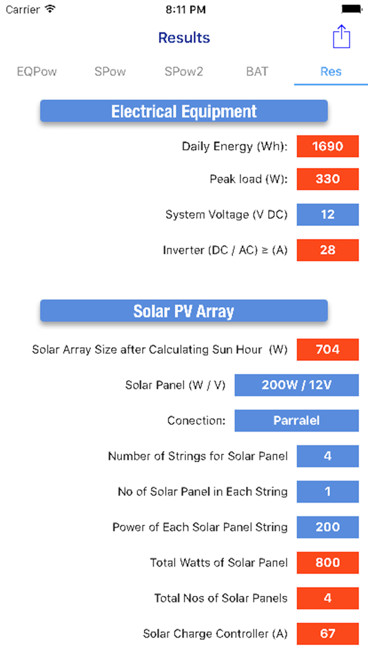 #5. PV Calculator - off grid (iOS) Podle: Cristinel Bontas