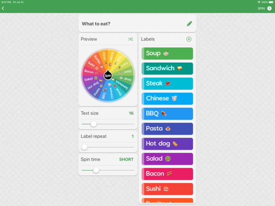 Spin The Wheel - Random Picker iPad app afbeelding 9