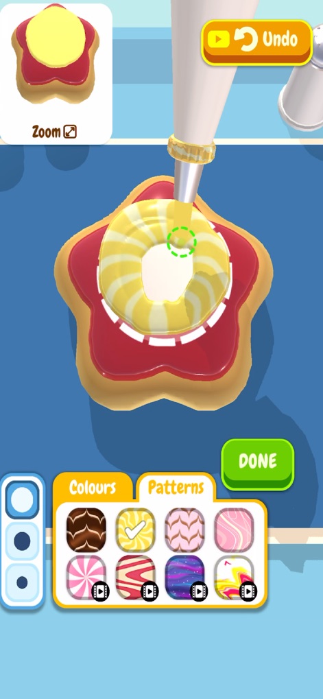 Bake it - Explore the extensive customization options, allowing users to apply intricate icing patterns and utilize the zoom feature for meticulous detailing of their baked goods.