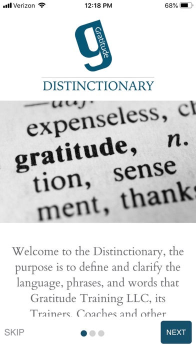 Gratitude Distinctionary iPhone screenshot 1 - Education app