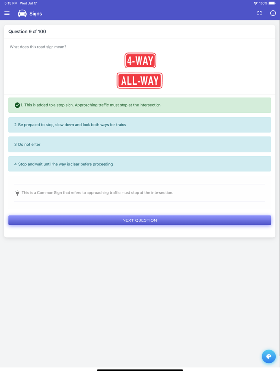 Wyoming DOT Practice Test iPad screenshot