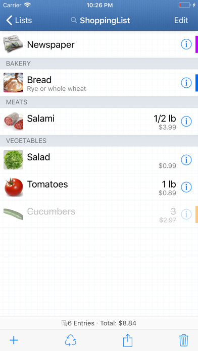 ShoppingList Screenshot