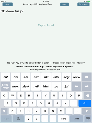 Arrow Keys URL Keyboard のスクリーンショット