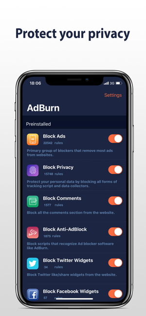 ‎AdBurn - Adblock block ads Screenshot