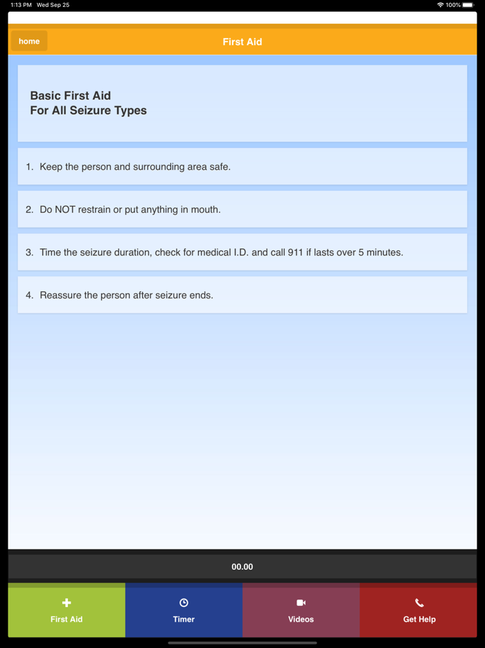 Seizure First Aide