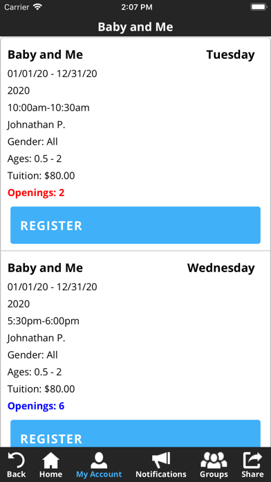 Screenshot 4 of OWA Swim School App