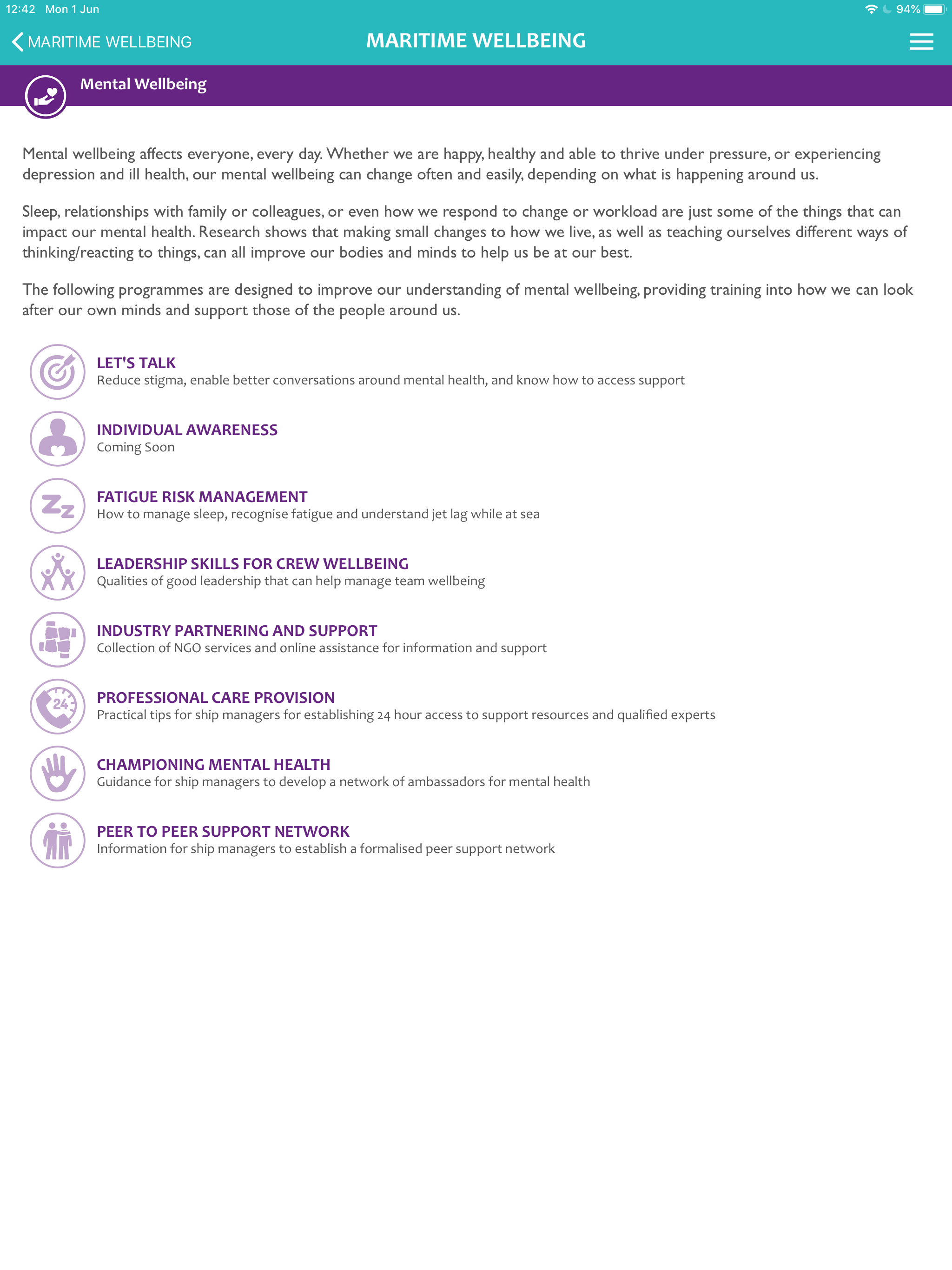 Maritime Wellbeing