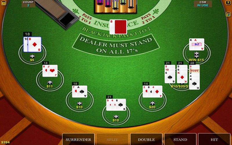 blackjack multi-hand iphone screenshot 2