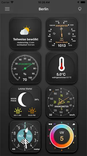 Screenshot von Wetterwarte auf dem iPhone 1