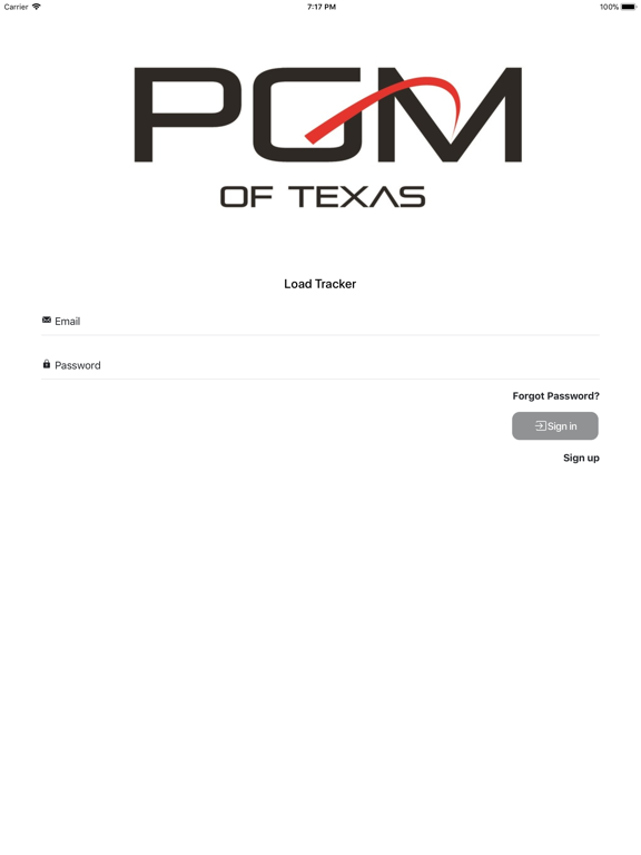 PGM of Texas Load Tracker iPad screenshot 1 - Business app